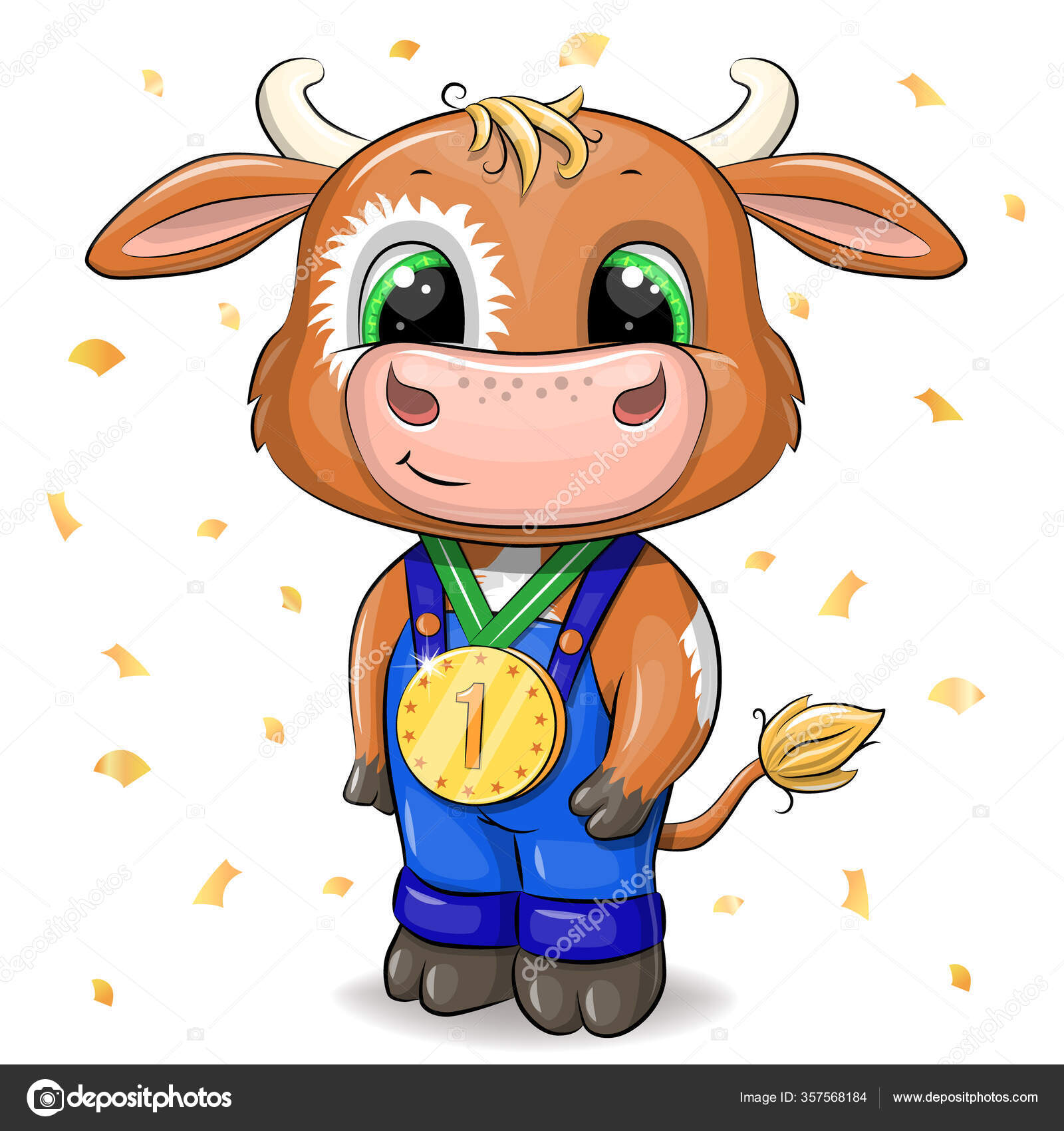 Cute Cartoon Baby Bull Golden Medal Vector Illustration Winner Isolated Stock Vector Image by ©Oncidium #357568184 Cute Cartoon Baby Bull Golden Medal Vector Illustration Winner Isolated Stock Vector Image by ©Oncidium #357568184