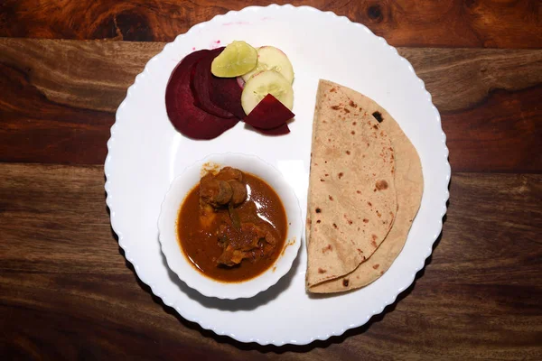 Indian Mutton curry thali