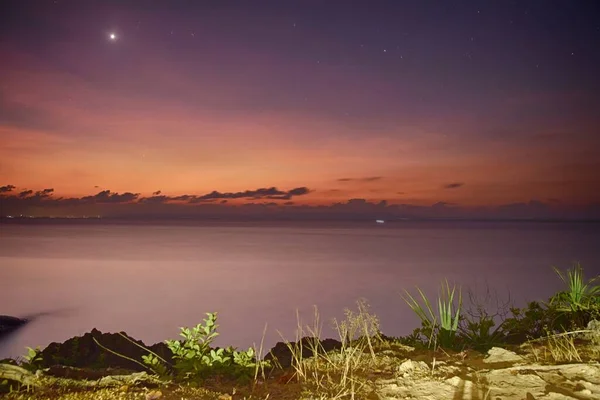 Galaxy Virw Późnym Wieczorem Brzegu Wyspy Neil Andaman Nicobar Wysp — Zdjęcie stockowe
