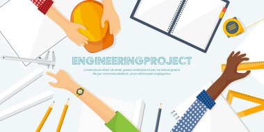 Vektör çizim. Mühendislik ve Mimarlık. Proje, inşaat. Mimari Proje. , Tasarlayın. Araçları ile çalışma alanı. Planlama, oluşturma.