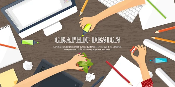 Diseño gráfico web. Dibujo y pintura. Desarrollo. Ilustración, boceto, freelance. Interfaz de usuario. Interfaz. Ordenador portátil . — Vector de stock