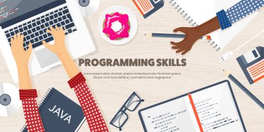 Programming,coding. Flat computing background. Code, hardware,software. Web development. Search engine optimization Innovationtechnologies Mobile app Vector illustration SEO clipart svg vector 