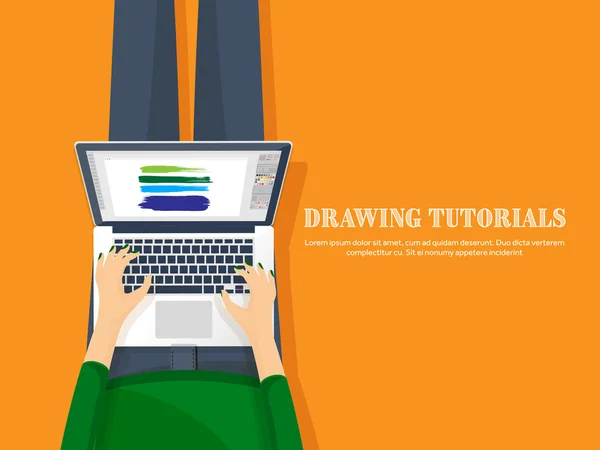 Графический веб-дизайн. Рисование и живопись. Развитие. Иллюстрация, эскизы, фрилансер. Пользовательский интерфейс. UI. Компьютер, ноутбук . — стоковый вектор