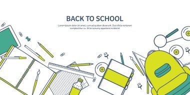 Vektör çizim. Çalışma ve eğitim. Düz stil kaplı. Bilgi, bilgi. Okul öğrenme süreci. Online Kurslar.