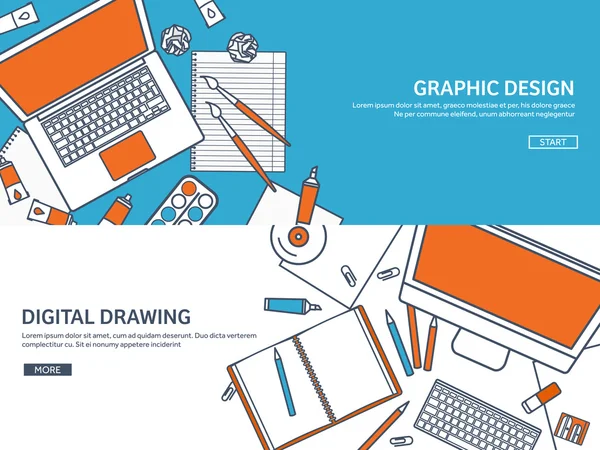 Vectorillustratie. Studie en onderwijs. Bekleed vlakke stijl. Kennis, informatie. Leerproces van de school. Online cursussen. — Stockvector