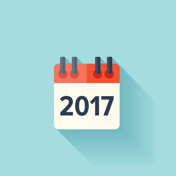 Lapos naptár ikonra. Dátum és idő háttér. Új év. 2017. karácsony. December. — Stock Vector