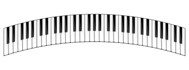 Vektör çizim. Müzikal düz arka plan. Anahtar, klavye. Melodi. Enstrüman.