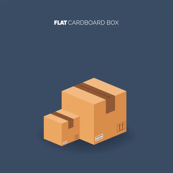 Caixa de papelão. Entrega e embalagem. Transporte, shipping.Flat estilo . —  Vetores de Stock