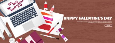 Düz arka plan ile kağıt, zarf. Aşk, kalpleri. Sevgililer günü. Benim sevgilim olmak. 14 Şubat. Vektör çizim.