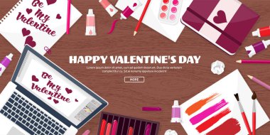 Düz arka plan ile kağıt, zarf. Aşk, kalpleri. Sevgililer günü. Benim sevgilim olmak. 14 Şubat. Vektör çizim.