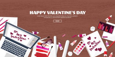 Düz arka plan ile kağıt, zarf. Aşk, kalpleri. Sevgililer günü. Benim sevgilim olmak. 14 Şubat. Vektör çizim.