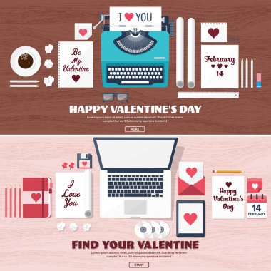 Düz arka plan daktilo ile. Aşk, kalpleri. Sevgililer günü. Benim sevgilim olmak. 14 Şubat. Vektör çizim. Tatil.