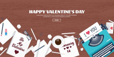 Düz arka plan daktilo ile. Aşk, kalpleri. Sevgililer günü. Benim sevgilim olmak. 14 Şubat. Vektör çizim. Tatil.