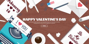 Düz arka plan daktilo ile. Aşk, kalpleri. Sevgililer günü. Benim sevgilim olmak. 14 Şubat. Vektör çizim. Tatil.