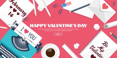 Düz arka plan daktilo ile. Aşk, kalpleri. Sevgililer günü. Benim sevgilim olmak. 14 Şubat. Vektör çizim. Tatil.