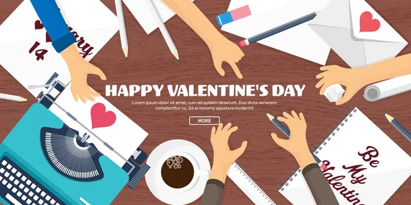 Düz arka plan daktilo ile. Aşk, kalpleri. Sevgililer günü. Benim sevgilim olmak. 14 Şubat. Vektör çizim. Tatil.