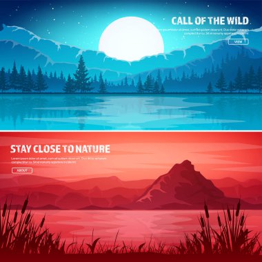 Dağ ve orman. Vahşi doğa manzara. Seyahat ve macera. Panorama. Ormana doğru. Ufuk çizgisi. Ağaçlar, fogfog.