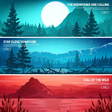 Dağ ve orman. Vahşi doğa manzara. Seyahat ve macera. Panorama. Ormana doğru. Ufuk çizgisi. Ağaçlar, fogfog.