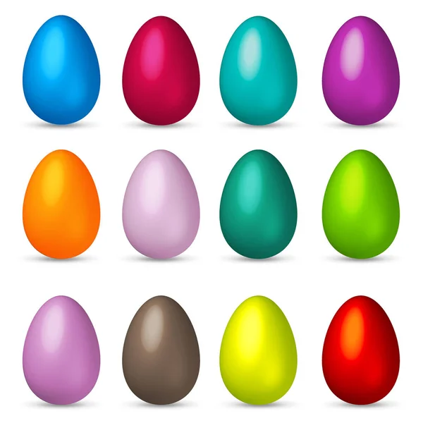 Set di uova di Pasqua. Primavera. Vacanze in aprile. Un regalo. Celebrazione stagionale . — Vettoriale Stock