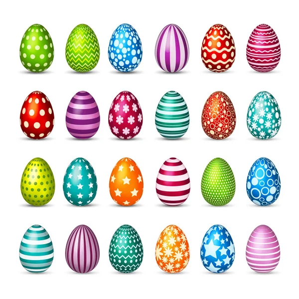 Paskalya yumurtaları ayarlayın. Bahar. Nisan ayında tatil. Hediye. Mevsimlik kutlama. Telifsiz Stok Vektörler