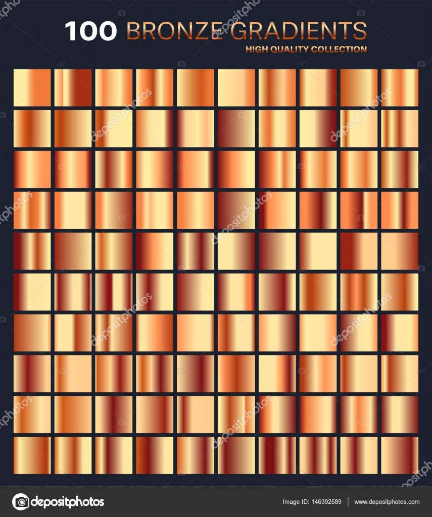 Bronze Gradient Pattern Template Set Of Colors For Design Collection Of High Quality Gradients Metallic Texture Shiny Background Pure Metal Suitable For Text Mockup Banner Ribbon Or Ornament Vector Image By C Floral Set Vector Stock 146392589