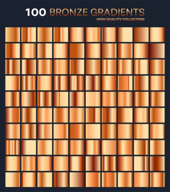 Bronz gradyan, desen, şablonu. Tasarım, kaliteli degradeler topluluğu için renk kümesi. Metalik doku, parlak arka plan. Saf metal. Metin, mockup, afiş, şerit veya süsleme için uygundur..