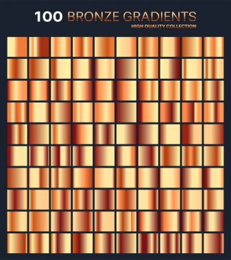 Bronz gradyan, desen, şablonu. Tasarım, kaliteli degradeler topluluğu için renk kümesi. Metalik doku, parlak arka plan. Saf metal. Metin, mockup, afiş, şerit veya süsleme için uygundur..