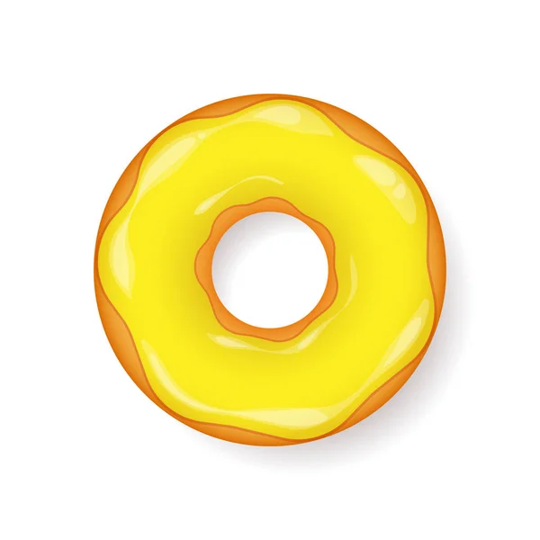 Donut, empieza con crema. Galletas, pastel de galletas. Dulce postre. con azúcar, caramelo. Sabroso desayuno. Cocinar. Comida de cafetería, merienda. Cafetería Ilustración vectorial . — Vector de stock