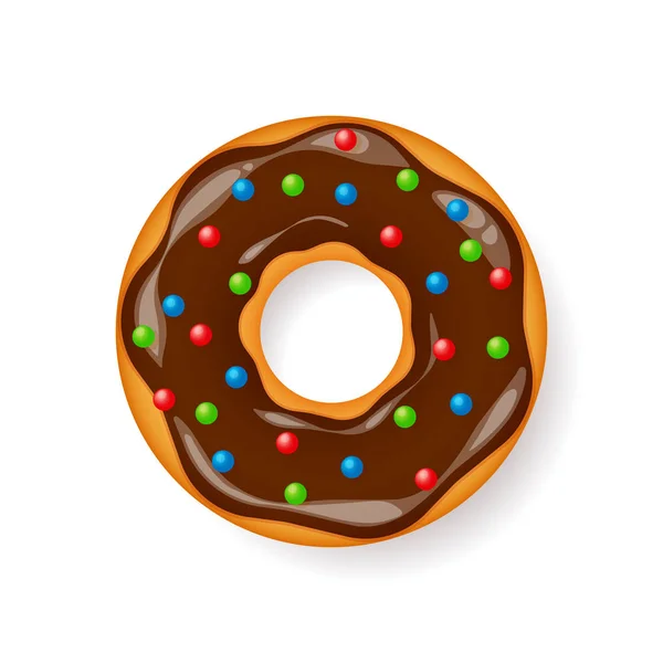 Donut, begel met room. Koekjes, cake van de cookie. Zoete dessert. met suiker, karamel. Smakelijk ontbijt. Koken. Cafateria voedsel, snack. Coffee shop. Vectorillustratie. — Stockvector