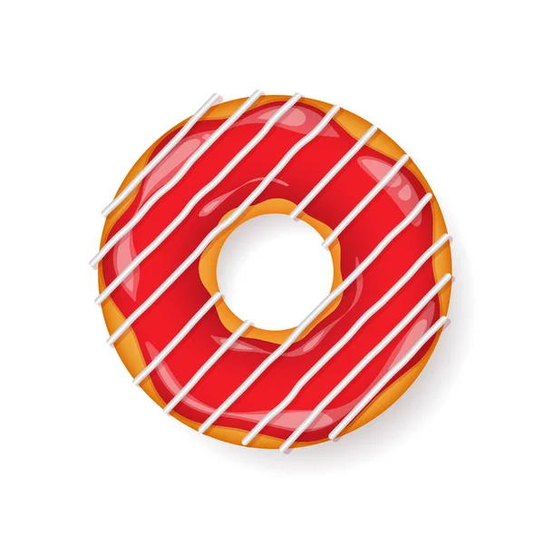 Donut, mendiez avec de la crème. Biscuits, gâteaux. Doux dessert. avec sucre, caramel. Bon petit déjeuner. Cuisiner. Cafateria, snack. Café. Illustration vectorielle . — Image vectorielle