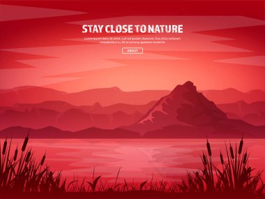 Dağ ve orman. Vahşi doğa manzara. Seyahat ve macera. Panorama. Ormana doğru. Ufuk çizgisi. Ağaçlar, fogfog.