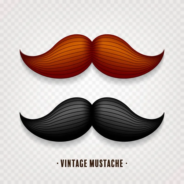 Mustache aislado en blanco. Negro y marrón vector vintage bigote. Cabello facial.Peluquería. Colección retro. Barba Hipster . — Vector de stock