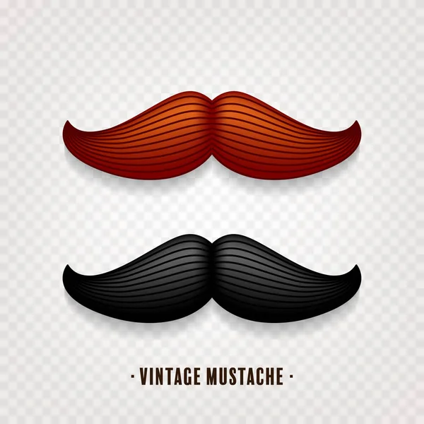 Moustache isolée sur blanc. Moustache vintage vecteur noir et marron. Cheveux du visage.Salon de coiffure. Collection rétro. Barbe de Hipster . — Image vectorielle