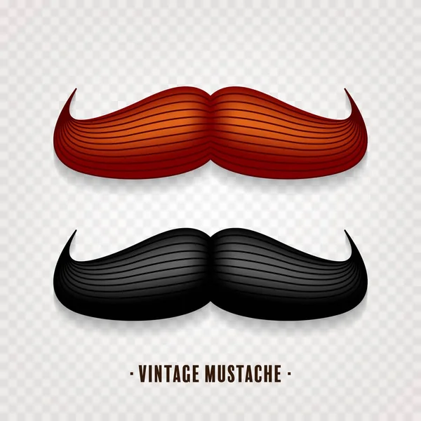 Mustache isolated on white. Black and brown vector vintage moustache. Facial hair.Barber shop. Retro collection. Hipster beard. — Stock Vector