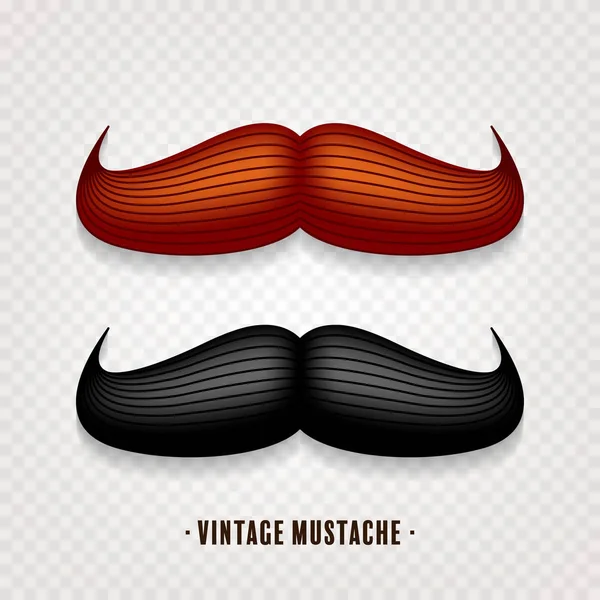 Moustache isolée sur blanc. Moustache vintage vecteur noir et marron. Cheveux du visage.Salon de coiffure. Collection rétro. Barbe de Hipster . — Image vectorielle