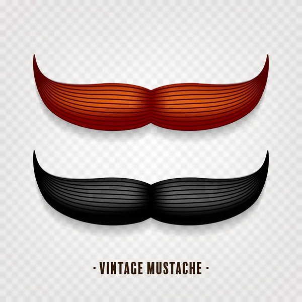 Schnurrbart isoliert auf weiß. schwarz-brauner Vektor Vintage Schnurrbart. Friseursalon. Retro-Kollektion. Hipster-Bart. — Stockvektor