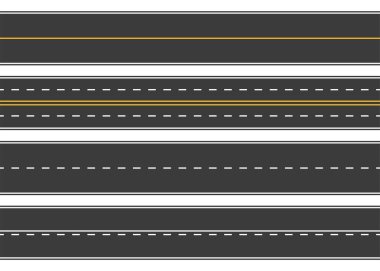 Yol, asfalt ile sokak. Otoban. Taşıma için yol. Isolated.Speedway.Vector illüstrasyon.