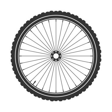 Bisiklet tekerleği sembolü, vektör. Bisiklet lastik. Dağ lastik. Vana. Fitness cycle.Mtb. Bbes25ak.