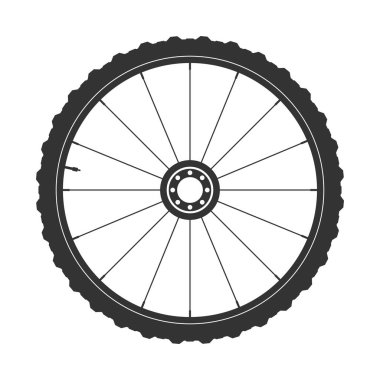 Bisiklet tekerleği sembolü, vektör. Bisiklet lastik. Dağ lastik. Vana. Fitness cycle.Mtb. Bbes25ak.