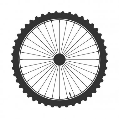 Bisiklet tekerleği sembolü, vektör. Bisiklet lastik. Dağ lastik. Vana. Fitness cycle.Mtb. Bbes25ak.