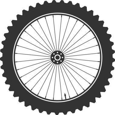 Bisiklet tekerleği sembolü, vektör. Bisiklet lastik. Dağ lastik. Vana. Fitness cycle.Mtb. Bbes25ak.