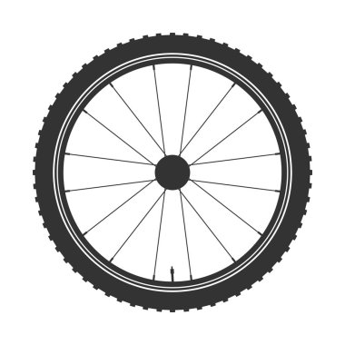 Bisiklet tekerleği sembolü, vektör. Bisiklet lastik. Dağ lastik. Vana. Fitness cycle.Mtb. Bbes25ak.