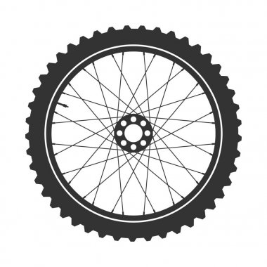 Bisiklet tekerleği sembolü, vektör. Bisiklet lastik. Dağ lastik. Vana. Fitness cycle.Mtb. Bbes25ak.