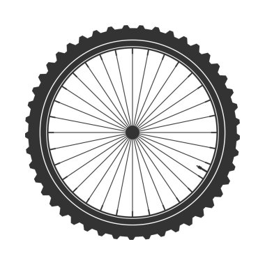 Bisiklet tekerleği sembolü, vektör. Bisiklet lastik. Dağ lastik. Vana. Fitness cycle.Mtb. Bbes25ak.
