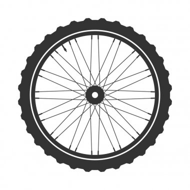 Bisiklet tekerleği sembolü, vektör. Bisiklet lastik. Dağ lastik. Vana. Fitness cycle.Mtb. Bbes25ak.