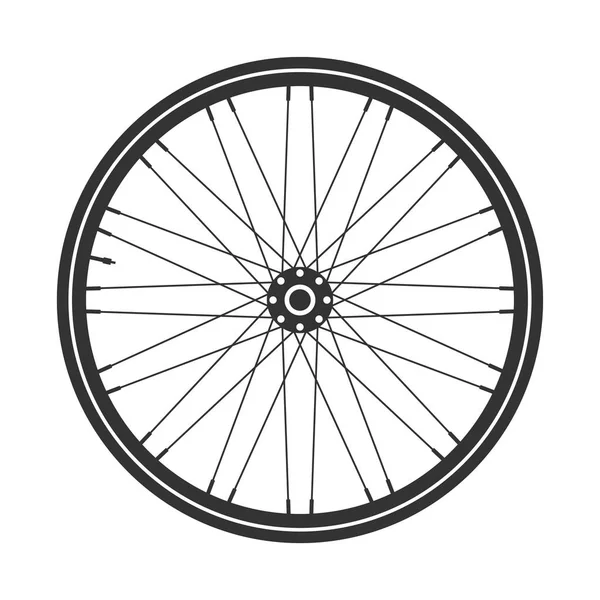 Símbolo de rueda de bicicleta, vector. Goma de bicicleta. Neumático de montaña. Válvula. Ciclo de fitness MTB. Mountainbike . — Vector de stock