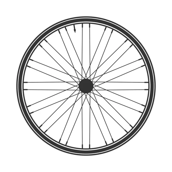 Simbolo della ruota della bicicletta, vettore. Gomma bici. Pneumatico di montagna. Valvola. Ciclo di fitness.MTB Mountainbike . — Vettoriale Stock