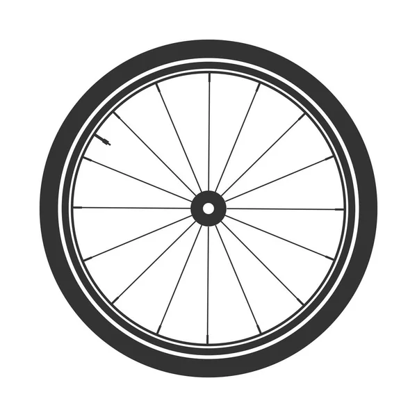 Bicycle wheel symbol,vector. Bike rubber. Mountain tyre. Valve. Fitness cycle.MTB. Mountainbike. — Stock Vector