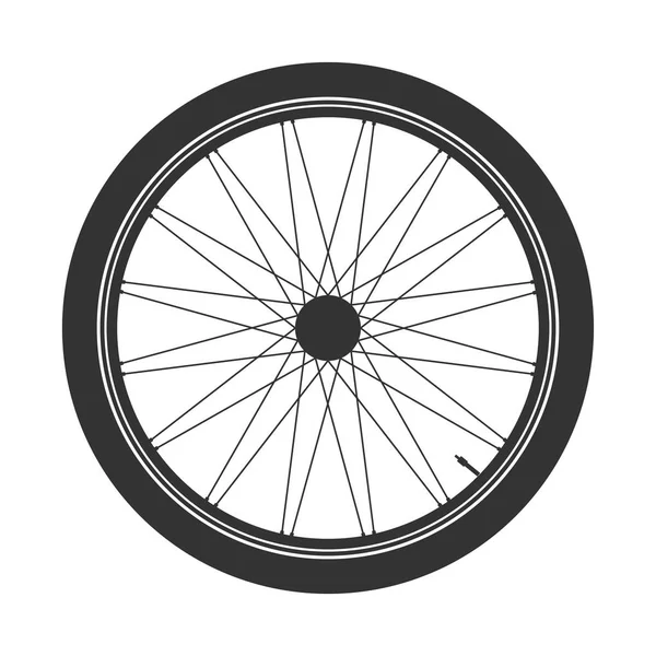 Cykel hjul symbolen, vektor. Cykel gummi. Mountain däck. Ventil. Fitness cycle.Mtb. Mountainbike. — Stock vektor