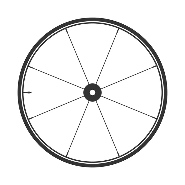 Simbolo della ruota della bicicletta, vettore. Gomma bici. Pneumatico di montagna. Valvola. Ciclo di fitness.MTB Mountainbike . — Vettoriale Stock
